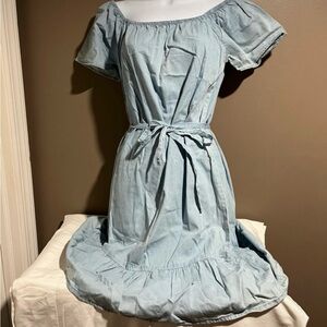 Place Light Blue Off-Shoulder Midi Dress